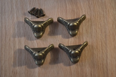 Box Feet - Antique Brass Finish - set of 4